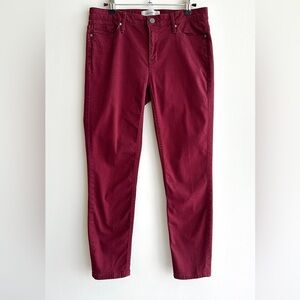 Calvin Klein Jeans Red/Burgundy Skinny Ankle Pants, Size 8